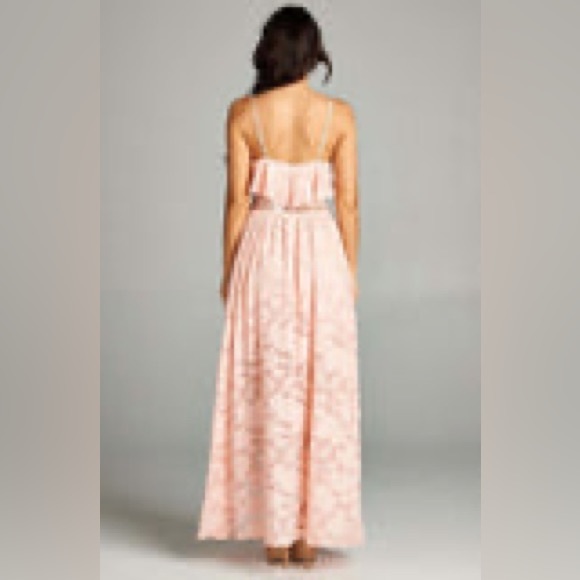 A.Peach High/Low Lace Dress - Picture 2 of 10